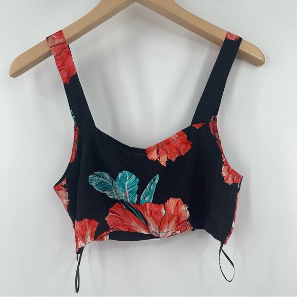 LF SEEK THE LABEL Tropical Floral Beach Crop Tank Top Australia NWT Size Medium - Picture 2 of 9